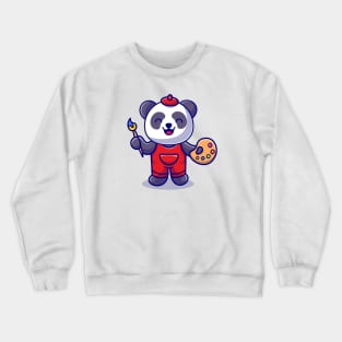 Cute Panda Painting Cartoon Crewneck Sweatshirt